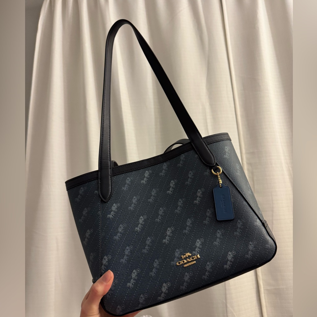 Navy Coach Tote 27 And Wristlet Wallet